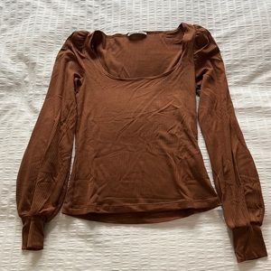 Reformation ribbed camel colored top